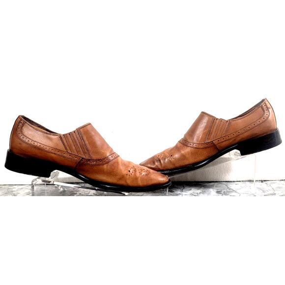 Donald J Pliner Gerwyn Monk Strap Leather Shoes Brown 8.5 main image 5